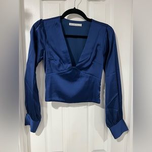 Abercrombie and Fitch long sleeve satin puff sleeve top